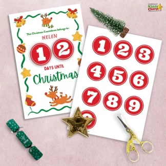 Advent calendar days until Christmas activity for kids