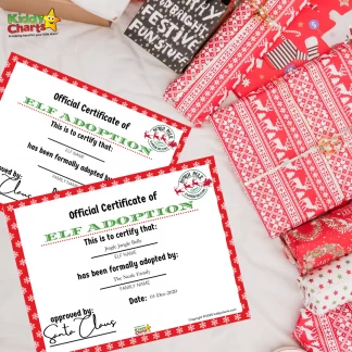 Elf Adoption Certificate: Add Elf and Family name for your Elf