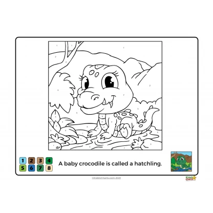 Color by number printable book: Baby animals - Image 11