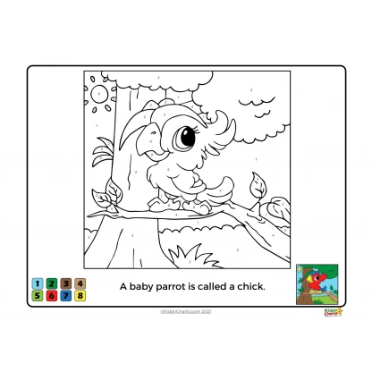 Color by number printable book: Baby animals - Image 3