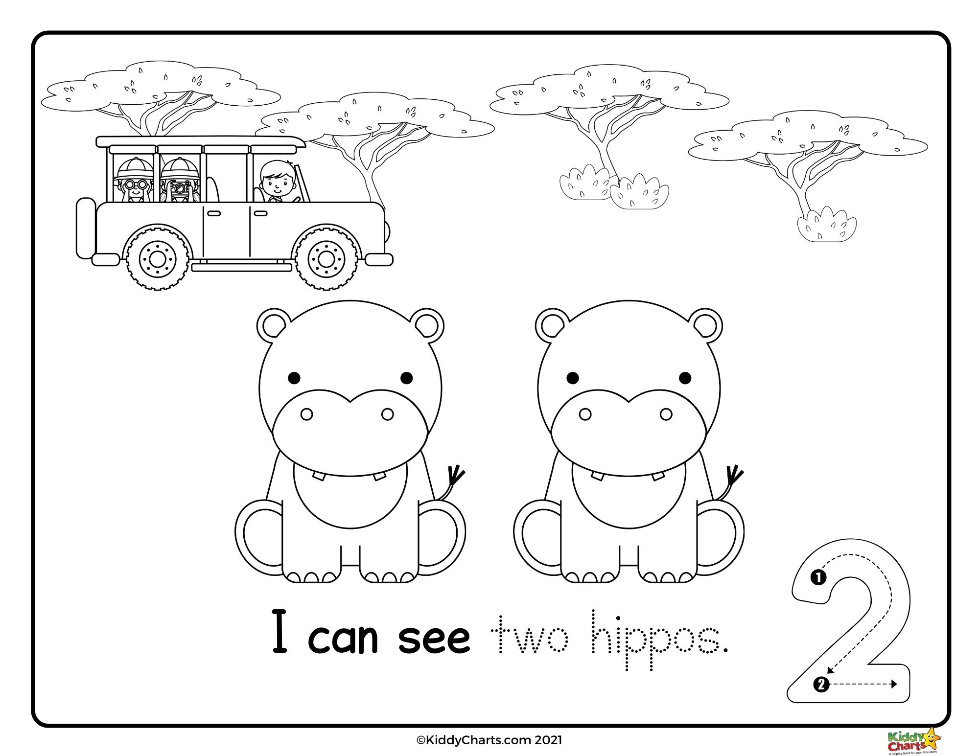 Animal coloring pages Animal safari counting coloring pages 20 ...