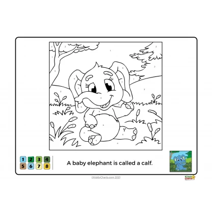 Color by number printable book: Baby animals - Image 6