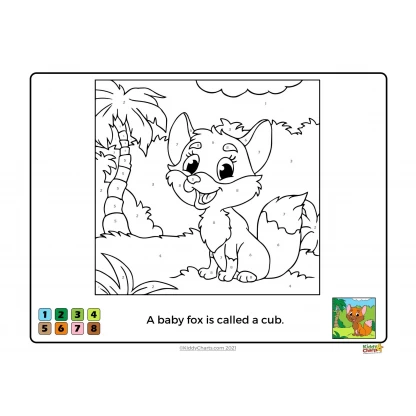 Color by number printable book: Baby animals - Image 7