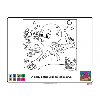 Color by number printable book: Baby animals - Image 8