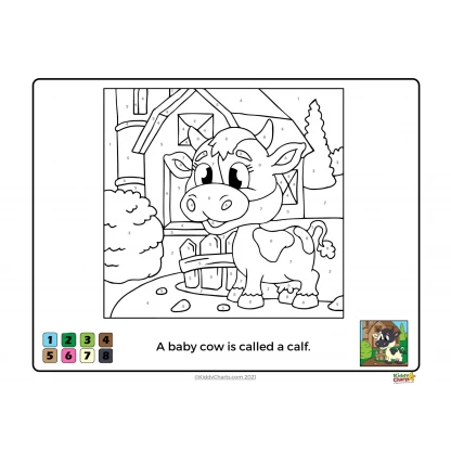 Color by number printable book: Baby animals - Image 9