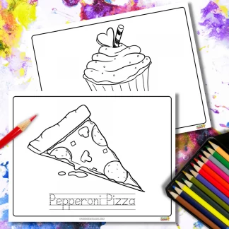 Food coloring pages: A-Z Food