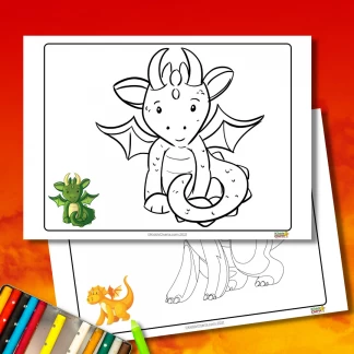 Dragon coloring pages: Dragon copy and colour