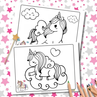 Unicorn pictures to color: Unicorn copy and colour