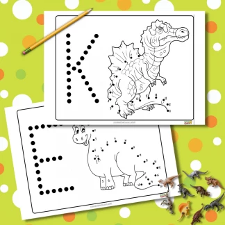 Dot to Dot printables: Dinosaur and Alphabet dot to dot