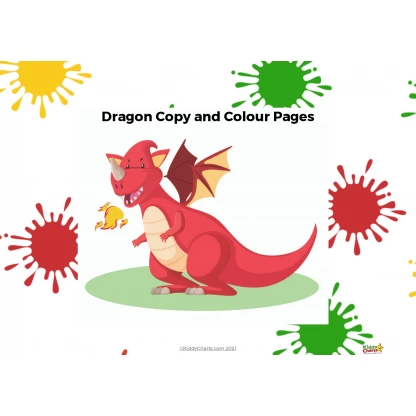 Dragon coloring pages: Dragon copy and colour - Image 2