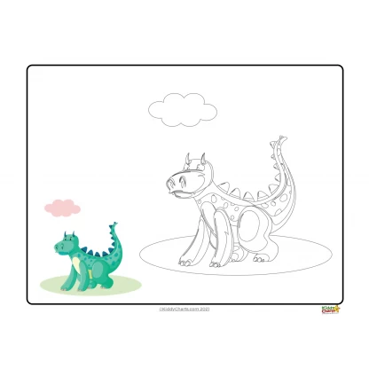Dragon coloring pages: Dragon copy and colour - Image 3
