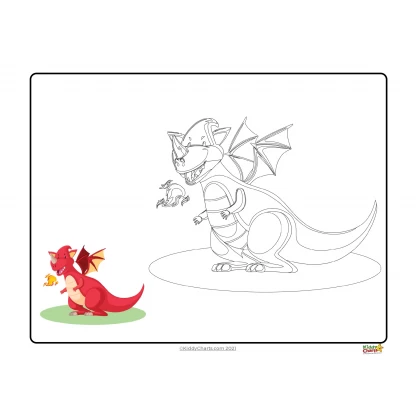 Dragon coloring pages: Dragon copy and colour - Image 4