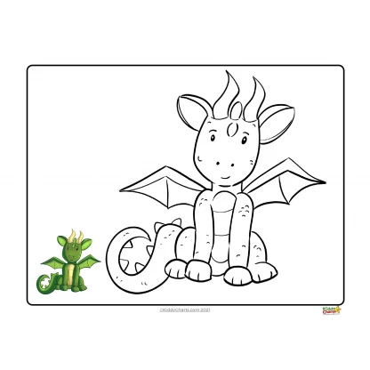 Dragon coloring pages: Dragon copy and colour - Image 6