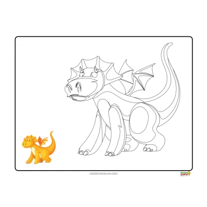 Dragon coloring pages: Dragon copy and colour - Image 7
