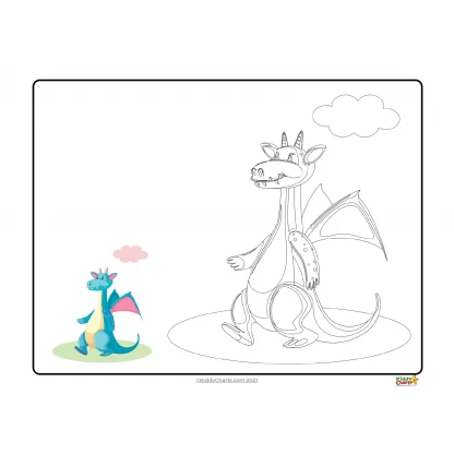Dragon coloring pages: Dragon copy and colour - Image 8