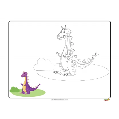 Dragon coloring pages: Dragon copy and colour - Image 9