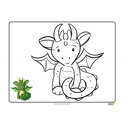 Dragon coloring pages: Dragon copy and colour - Image 10