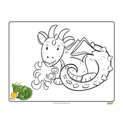 Dragon coloring pages: Dragon copy and colour - Image 14