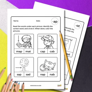 Printable kindergarten worksheet ideas: CVC worksheets