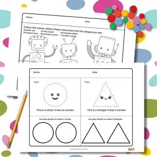 Nursery worksheets: Learning shapes