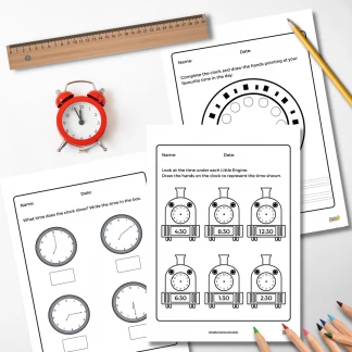Time worksheets: More worksheets to help with telling the time