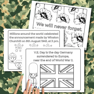 VE Day Colouring Sheets: Colouring pages
