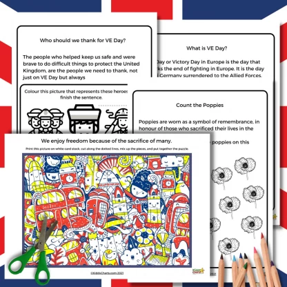 VE Day colouring sheets: Colouring pages