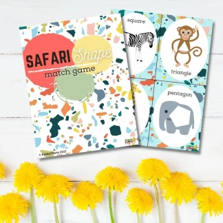 Matching game with safari shapes