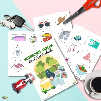 Road trip scissors fun for toddlers