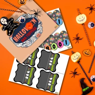 Halloween trick or treat bags to print