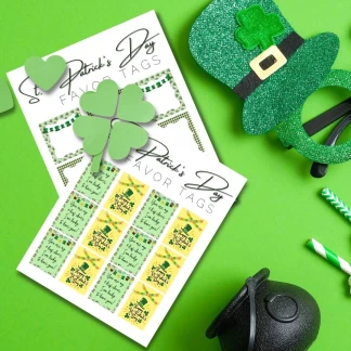 St Patricks Day party favors and tags