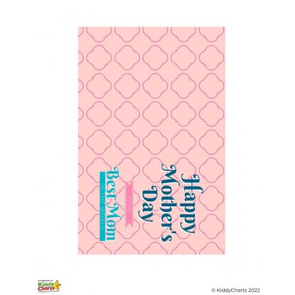 Mothers Day Card in Pink with light and dark blue